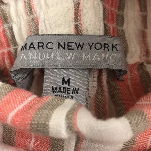 Marc New York Andrew Marc Linen Striped Capris - Picture 3 of 3